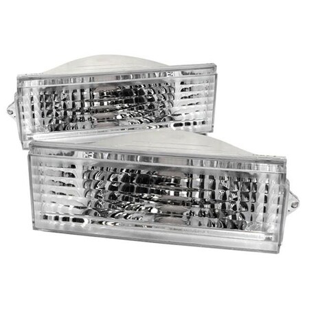 Spec D Tuning Spec D Tuning LB-CHKE84-RS 1984-1996 Jeep Cherokee Front Bumper Lights - Chrome LB-CHKE84-RS